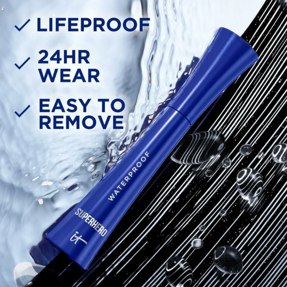 IT COSMETICS SUPERHERO VOLUMIZING WATERPROOF MASCARA.